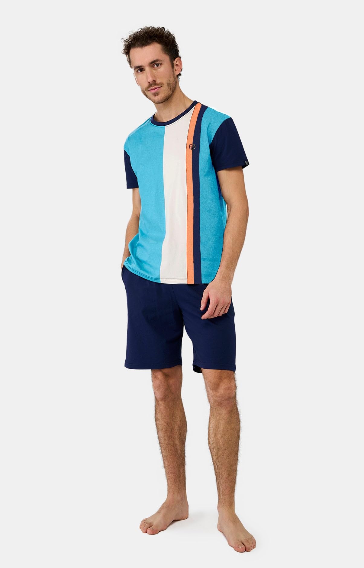 ARTHUR - Pyjama Court Homme, Ensemble Manches Courtes et Short - 100% Coton Bio Doux et Confortable
