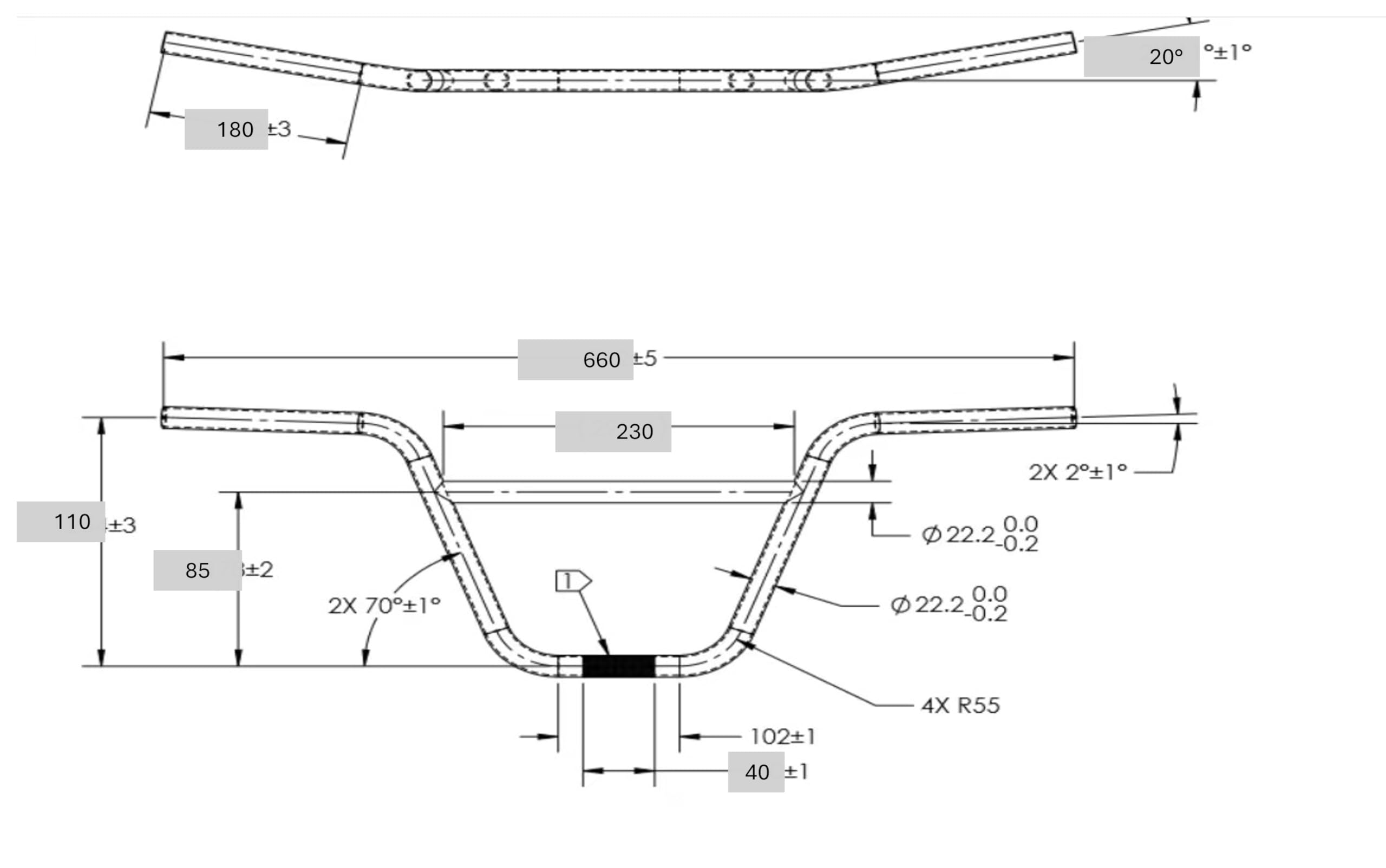maße fahrradlenker BMX Lenker Aluminium Riser Lenkerstange Ø22,2mm - 640mm Länge, 150mm Höhe - freistyle Leichtbau & robust Type 2:Shimano 7-speed The 
