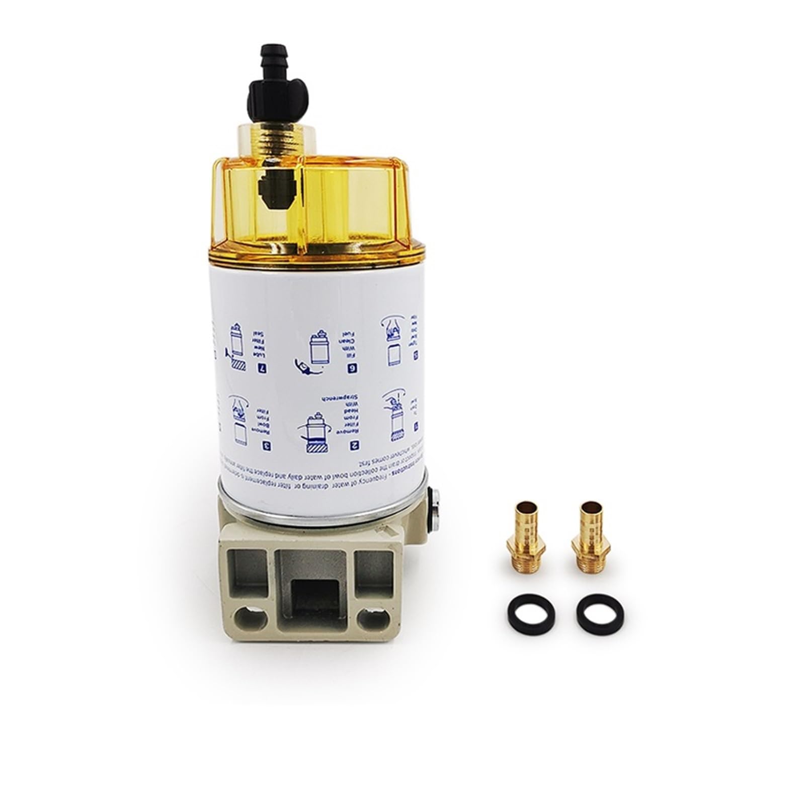 Filtro De Combustible Diésel para Coche, Motor Fueraborda, Embarcación Marina, Conjunto De Filtro De Combustible Diésel Separador De Aguaparadiésel, S3227.