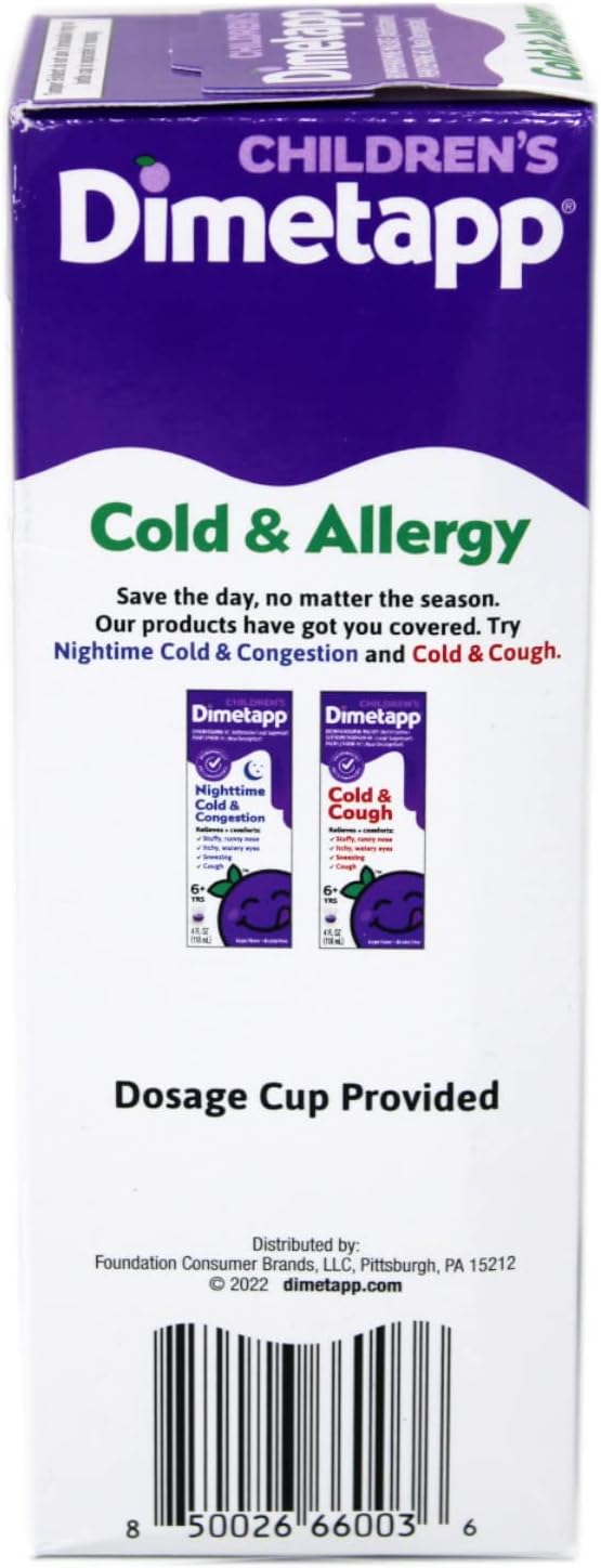 Buy Children's Dimetapp Cold and Allergy Grape Flavored Cough Syrup 8