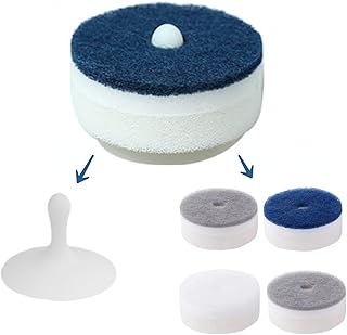 LAXIR one Suction Cup and Four Sponge Wipes, Double-Sided Round Sponge Wipe with Suction Cup, Double-Sided dishwashing Sponge, Sponge Wipe (Color Random)