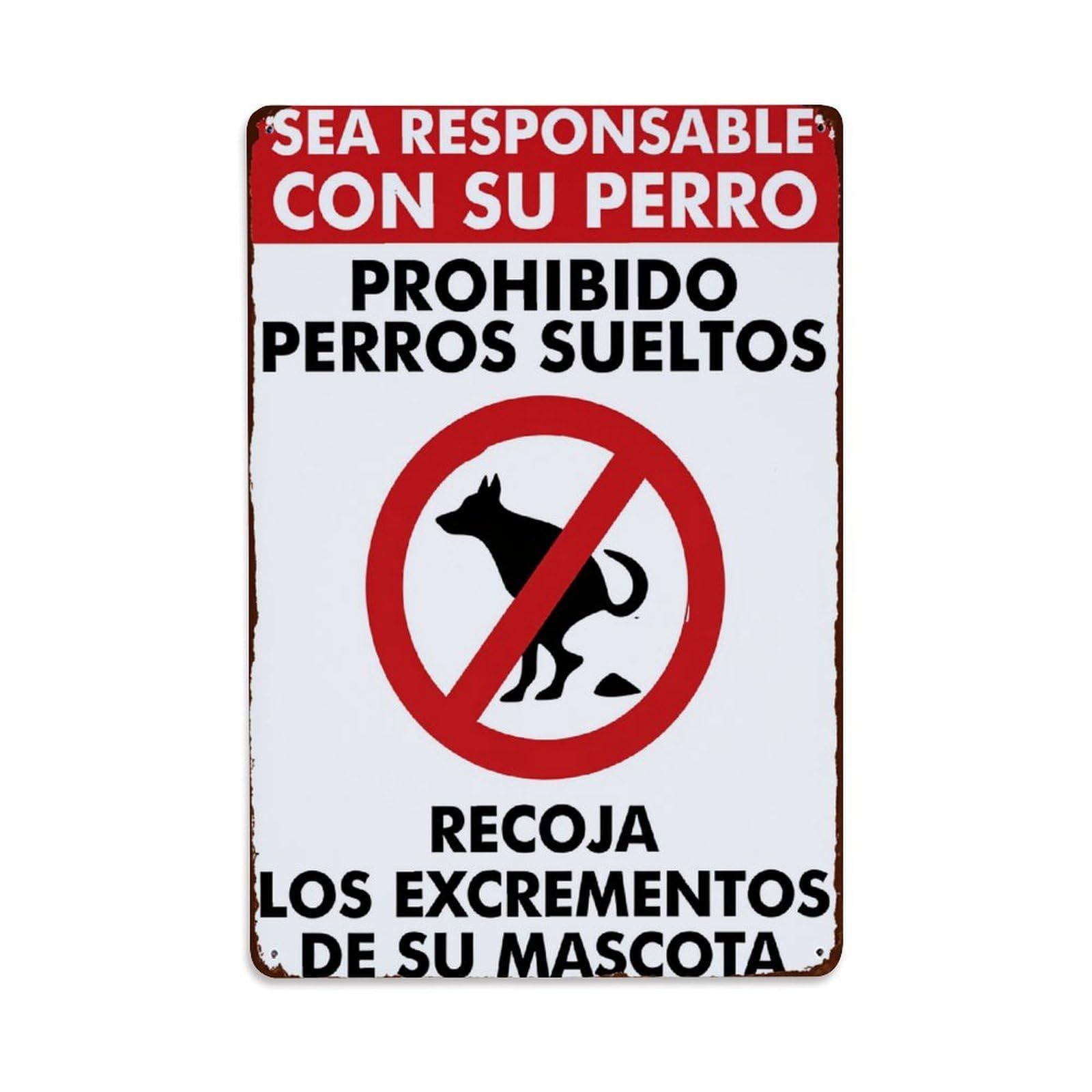Enderetf Vintage No Dogs Allowed Sign Tin Sign Metal Poster, Home Bar Garage Man Cave Cafe Indoor & Outdoor Wall Decoration 8X12inches