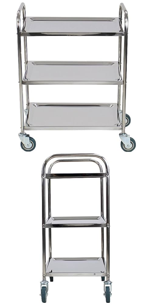 Amazon.co.jp: ステンレス台車 3段 総耐荷重180kg ステンレス