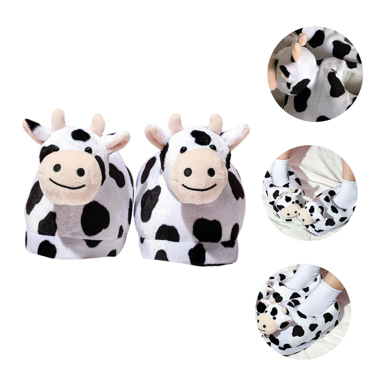 minkissy Pantofole Calde Donna Invernali in Cotone, Antiscivolo, Bianche