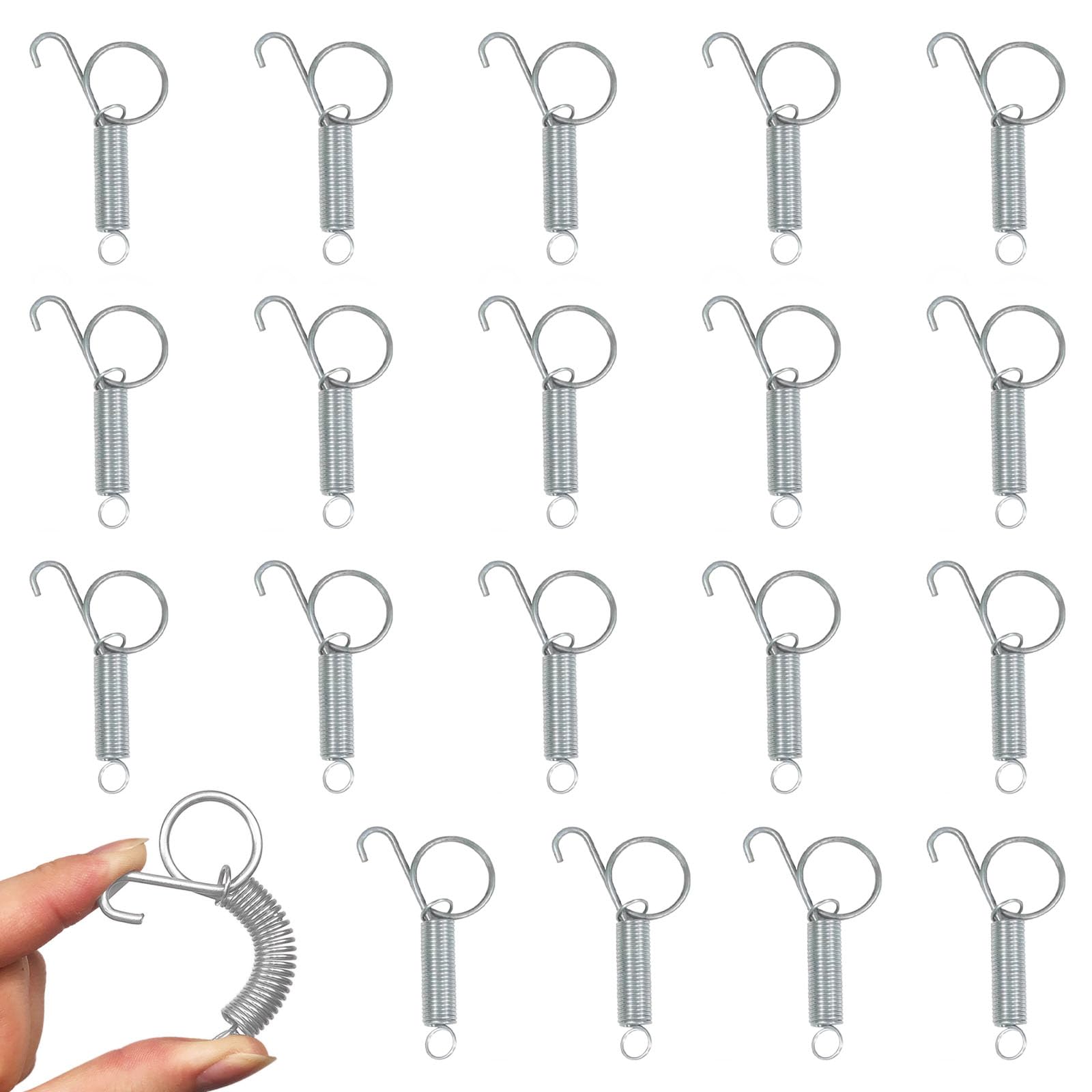 Cage Door Spring Hooks,20Pcs Spring Hooks for Rabbit Cage,Cage Latch Hook for Fixing Rabbit, Bunny, Dog, Cat, Parrot, Guinea Pig, Birds Doors