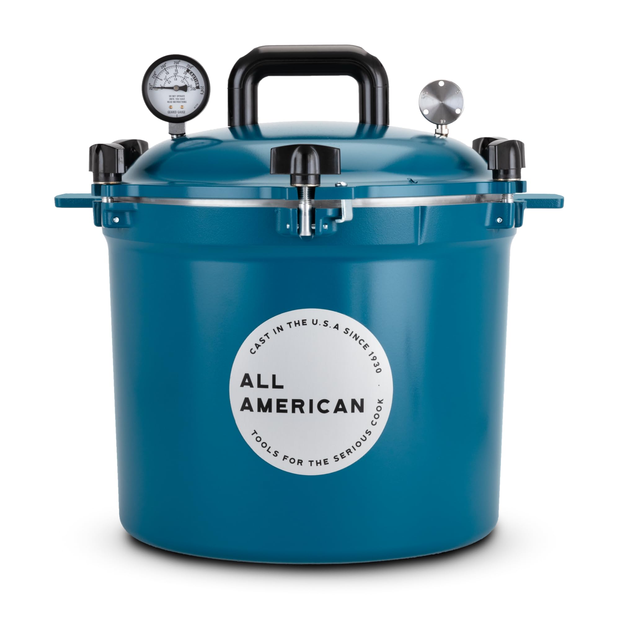 All American 1930-21.5qt Pressure Cooker/Canner (The 921), Berry Blue - Exclusive Metal-to-Metal Sealing System - Suitable for Gas, Electric, or Flat Top Stoves - Made in the USA