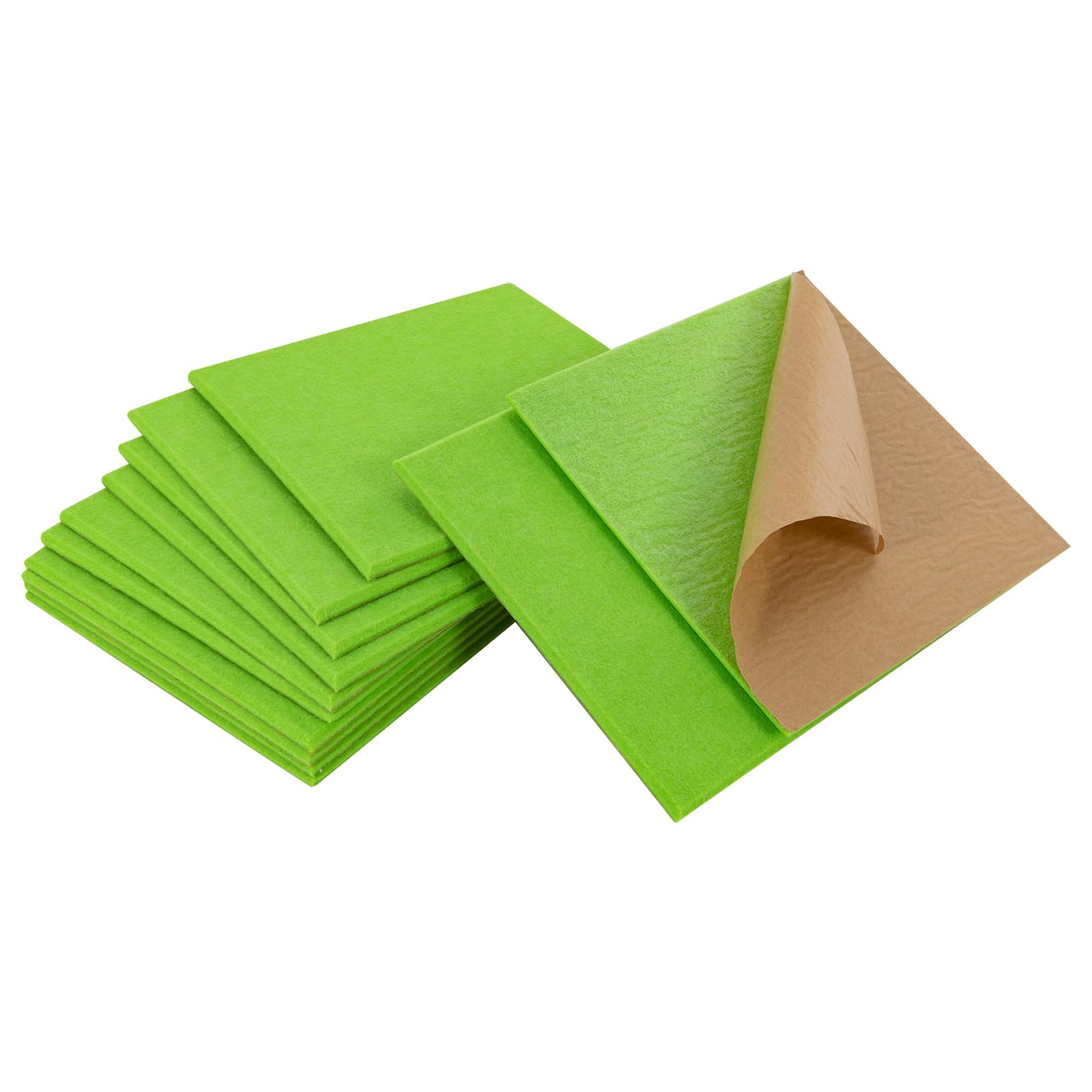 12 placas acústicas autoadhesivas de alta densidad, absorbentes de sonido, para decoración de pared y tratamiento acústico, aislamiento acústico, pared para techos, paneles acústicos (verde)