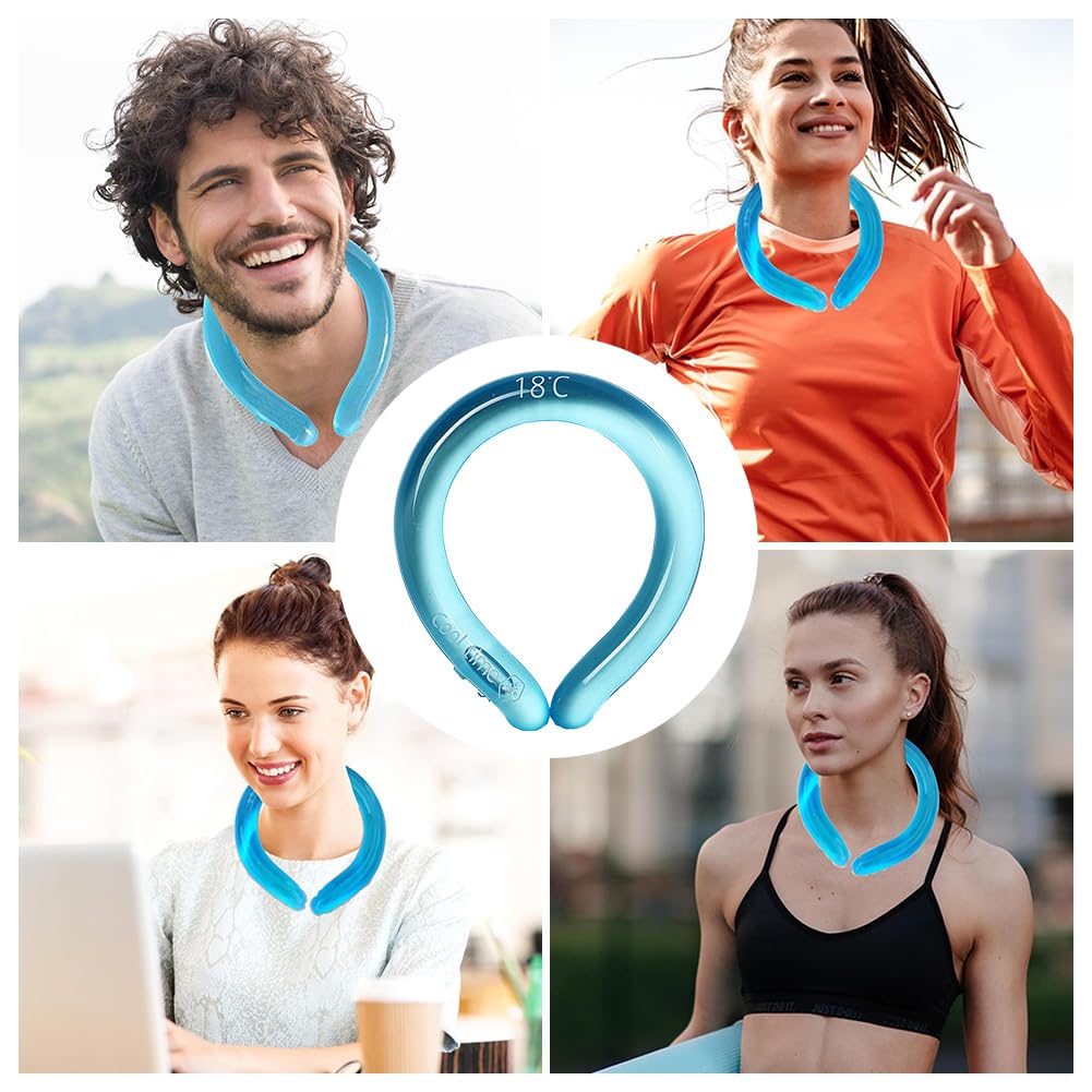 Tubo di Raffreddamento del Collo,Tubo di Ghiaccio del Collo Fisico 18°C Dispositivo di Raffreddamento Collo,Tubo di raffreddamento per Collo,Anello di Raffreddamento del Collo,Reusable Cooling Ring
