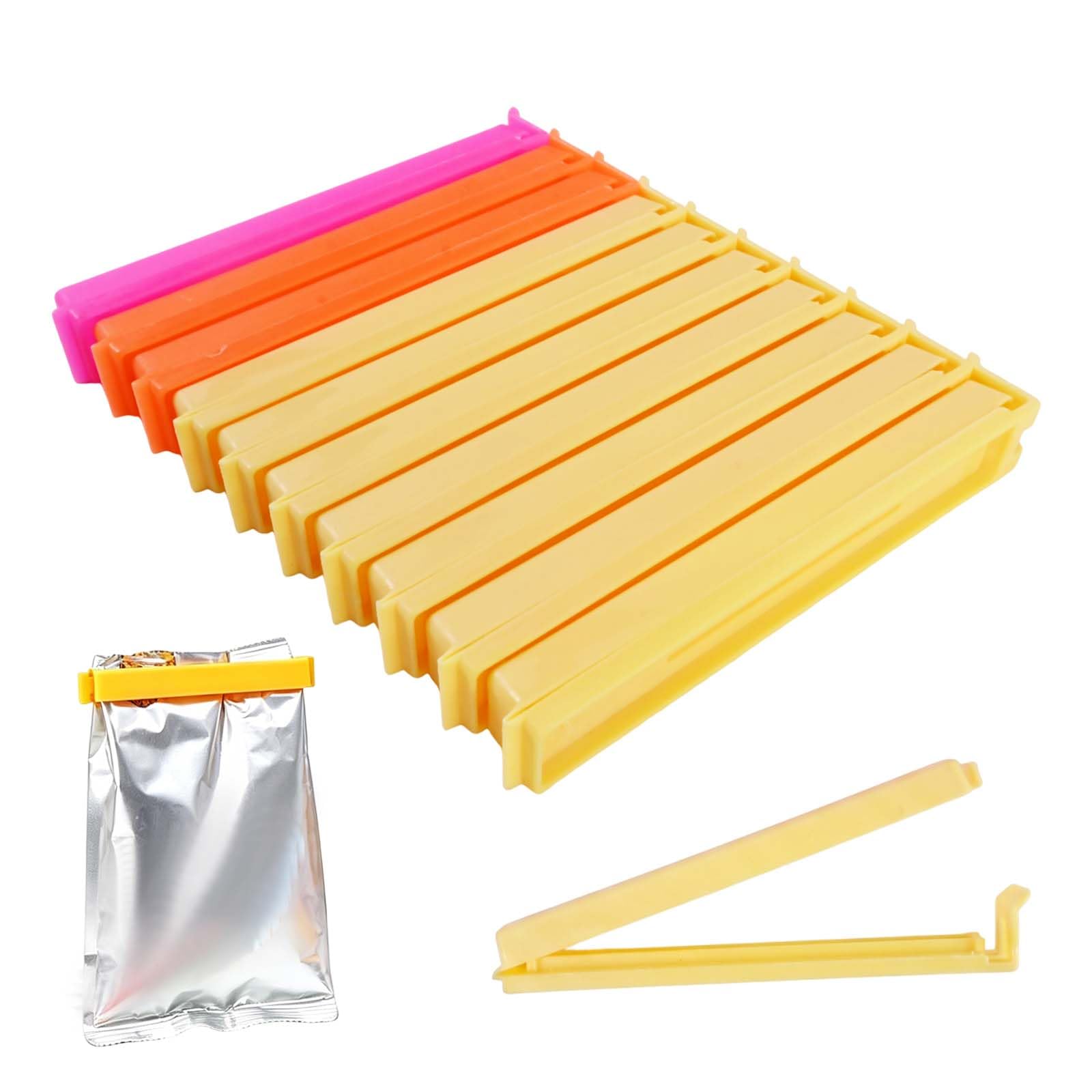 Merzio 10 Pcs Food Bag Clips, 11Cm Reusable Plastic Sealing Clips For Food Storage, Freezer And Sandwich Bags, Airtight Kitchen Clips