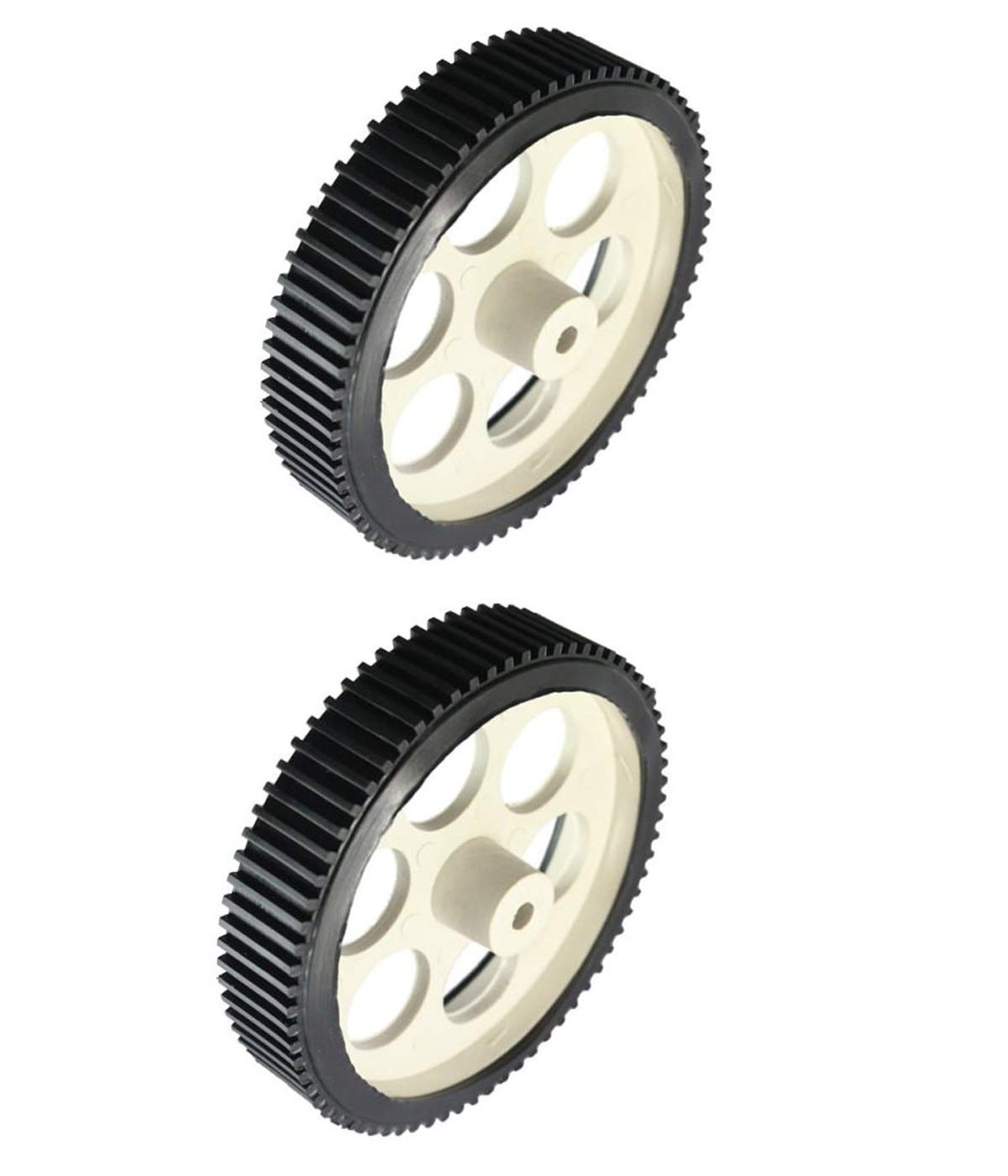 Invento 2pcs Plastic Robotic Wheel Durable Rubber White Tire Wheel 100mm x 20mm for Bo Dc Geared Motor (B07PCH8CNZ) Amazon Price History, Amazon Price Tracker