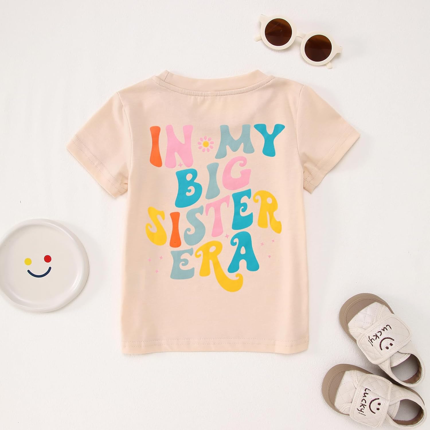 KEKEMI in My Big Sister Era Graphic Shirt Toddler Girl Promoted to Be Big Sis T-Shirt Baby Peace Graphic Short Sleeve Tee Top - Image 7