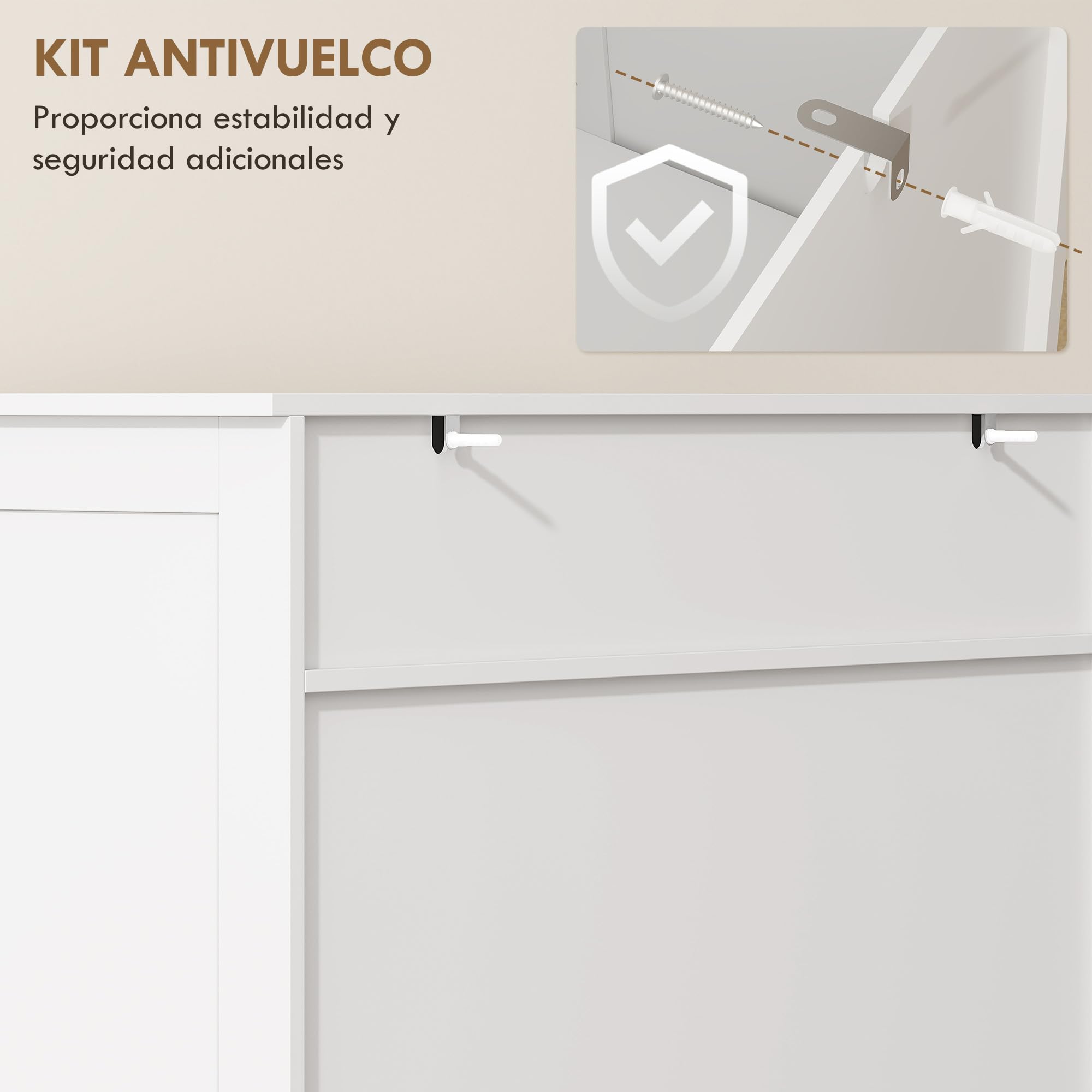 HOMCOM Mueble Zapatero de 5 Niveles con Cajón 78x37x115,8 cm Blanco | Armario para Zapatos, Puertas de Rejilla, Estantes Ajustables, para 20 Pares de Zapatos, para Pasillo Recibidor
