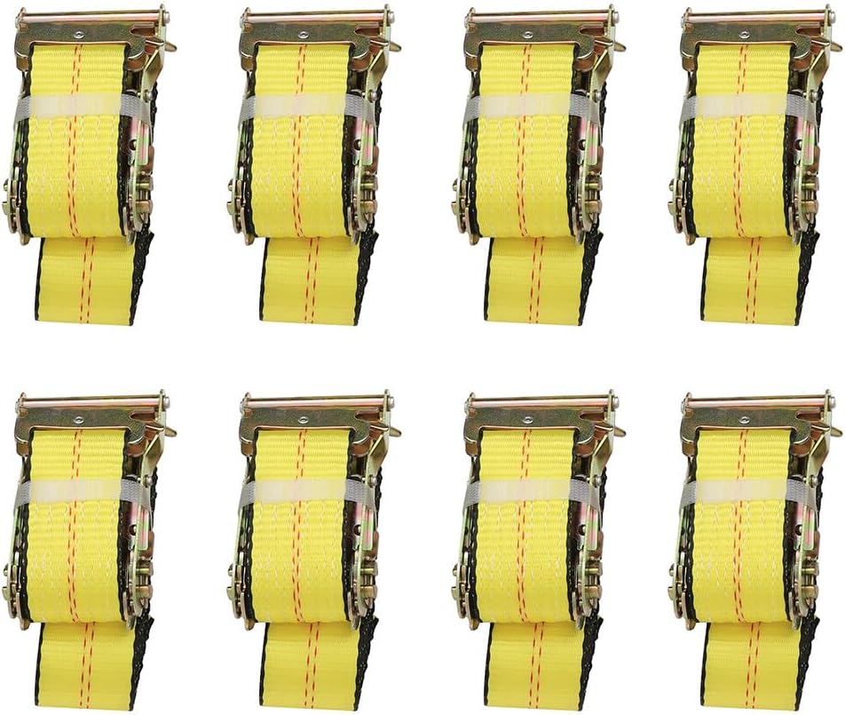 SCITOO - (8) 12' E Track Ratchet Tie Down Straps Truck Trailer Cargo Van Strap Hauling