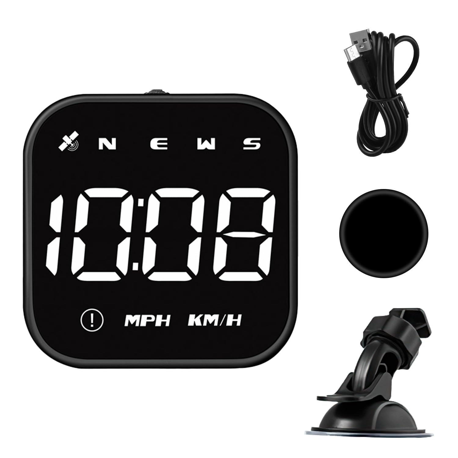 Shkalacar Intelligente GPS HUD Snelheidsmeter,Auto HUD Headup Display KM/H MPH met LED Grote Politie Display voor Auto Truck SUV Motorfiets