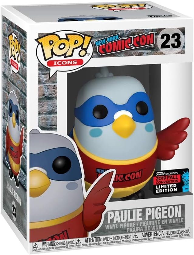 Funko Pop! Icons: NYCC Paulie Pigeon in Red New York Comic Con Shirt Fall Shared Sticker Exclusive 2019