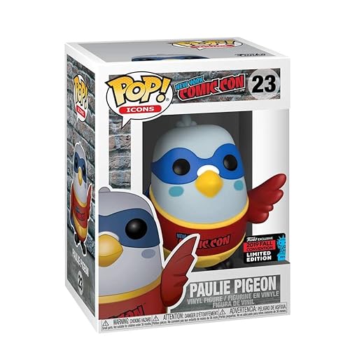 Funko Pop! Icons: Nycc Paulie Pigeon In Red New York Comic Con Shirt Fall Shared Sticker Exclusive 2019