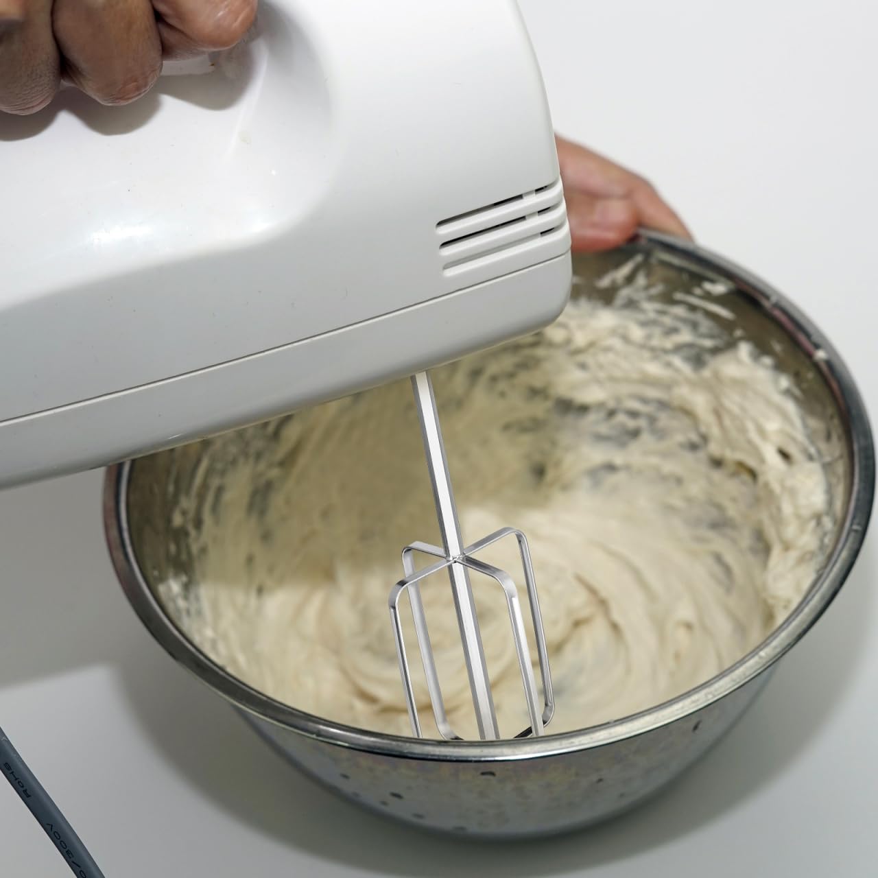 DOITOOL Frusta da cucina in acciaio inox, per trapano e carne, per mescolare carne, salse e paste, robusto agitatore a mano con manico ergonomico