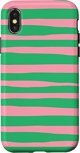 Miniatura 7 de Funda para iPhone 11 Pro Max con rayas rosas y verdes