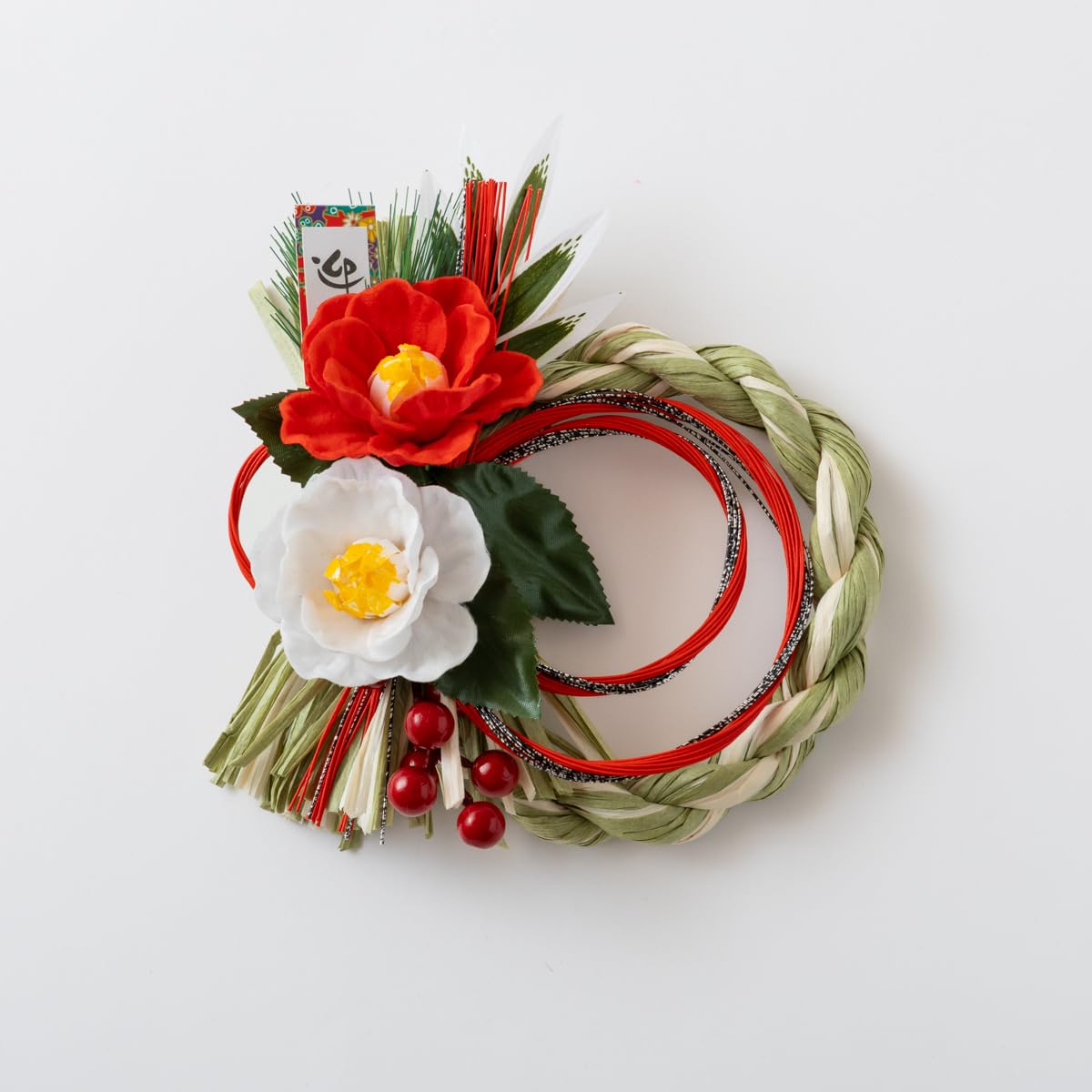 Amazon.co.jp: 秀〆 正月飾り しめ縄 水引 水引飾り モダンリース 椿