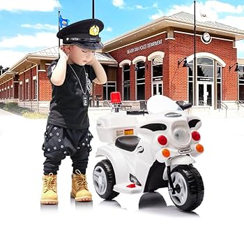 Amazon.co.jp: 子供が乗れるおもちゃ 白バイ POLICE MOTORCYCLE