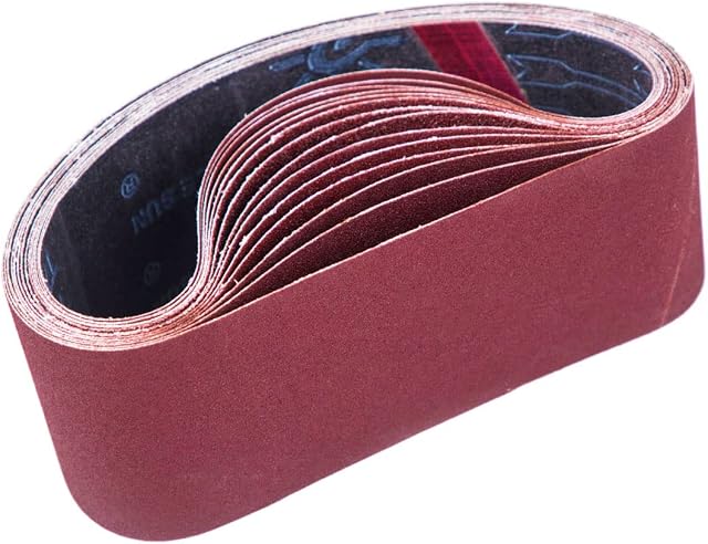 STEBRUAM Sanding Belt 75 x 533 mm, Sander Belts Set3 Each of 80/120/150/240/400 Grainsfor Belt Sander,for Grinding,Sharpening and Derusting (15 Pieces)