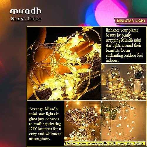 Image of MIRADH 14 Star Shape String Led Light 3 Meter led Lights for Home Decoration Plug in Fairy String Lights, Diwali Lights for Decoration for Home Still Mode Only Strip Lights (14 Star Warm White)