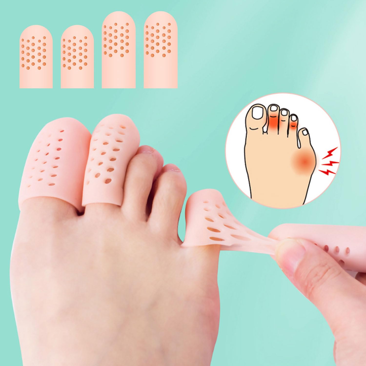 16 Doigtiers En Gel Silicone Respirants – Protège-doigts Ajustables Pour Arthrite, Eczéma, Sports Et Travaux Manuels