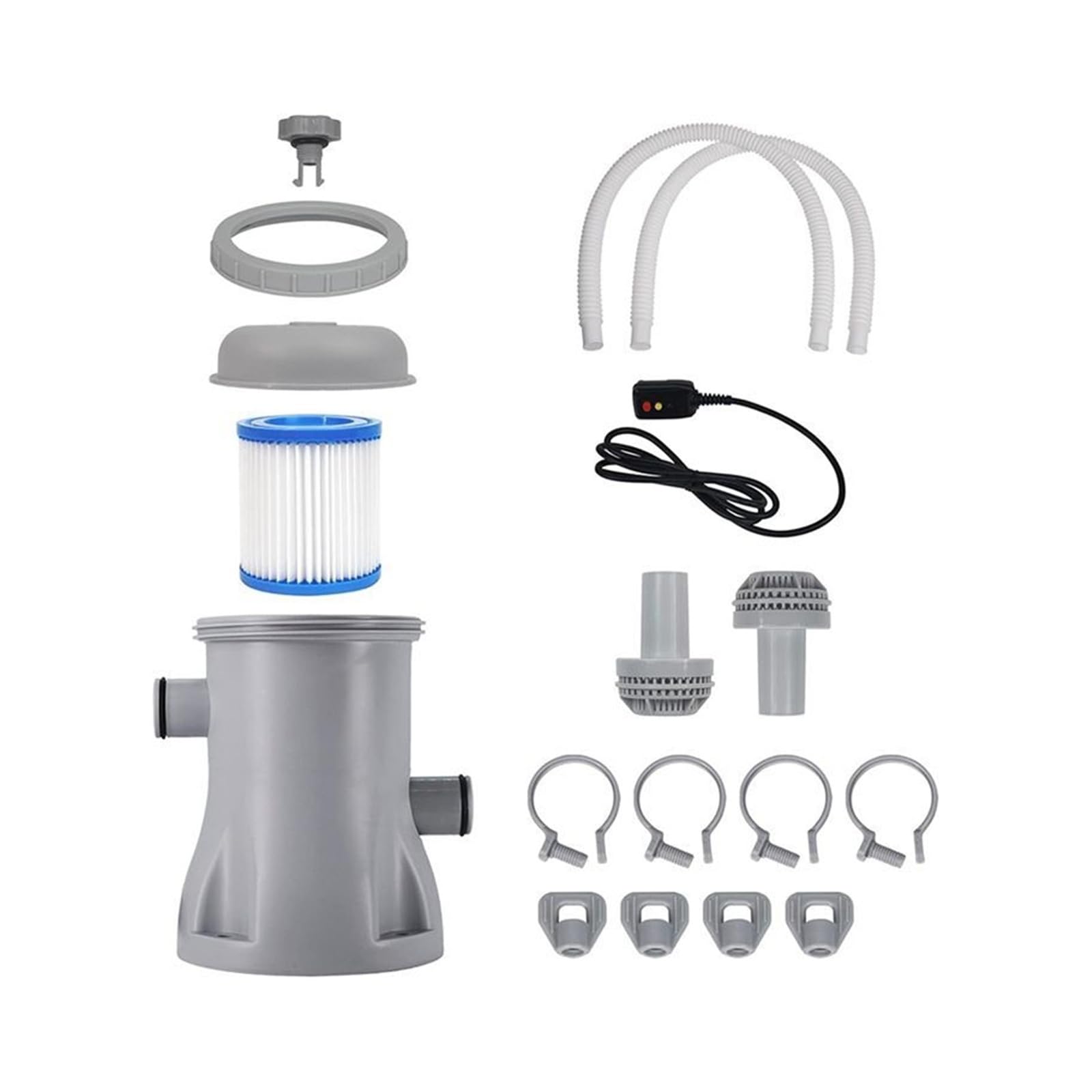 Bomba De Filtro De Circulación For Limpiador De Piscinas, Bomba De Filtro De Piscina De 110V-240V Con 2 Cartuchos De Filtro(UK)