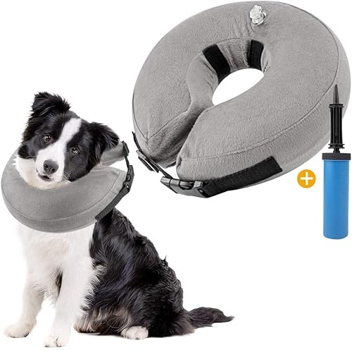 SlowTon Collier de récupération Gonflable pour Chien, Collier Gonflable pour récupération Souple pour Chiens avec Boucle réglable, Moyen Cover