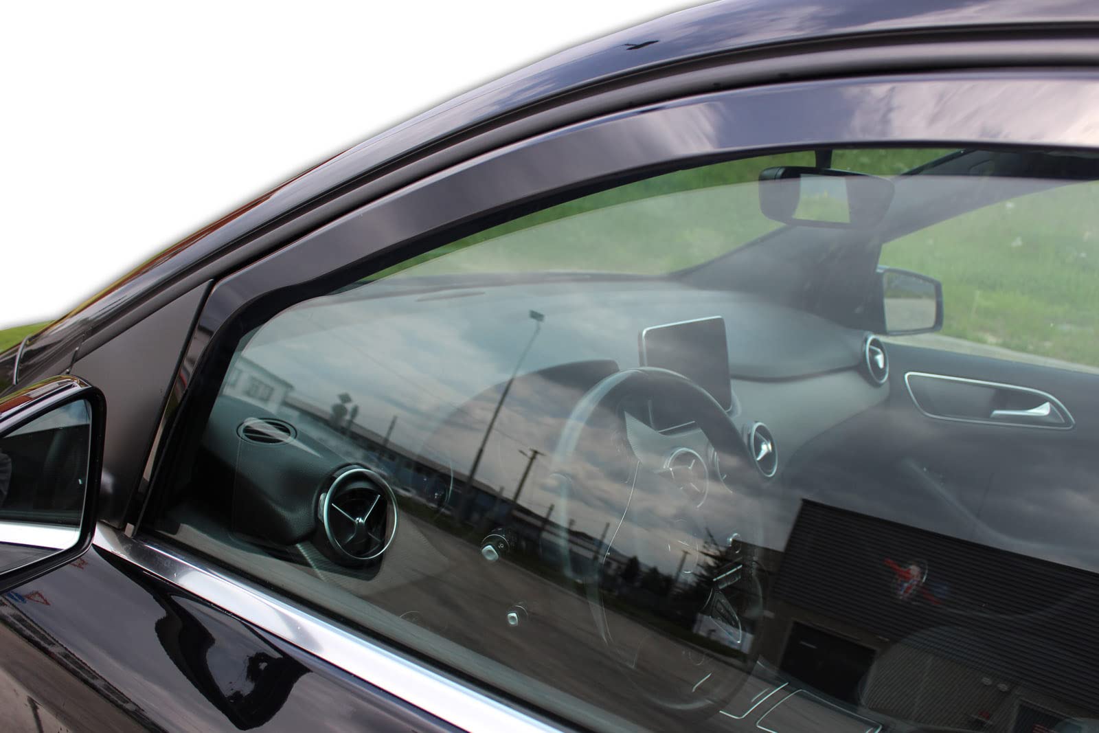 J&J AUTOMOTIVE Windabweiser passend für Mercedes B Klasse W246 5-Türer 2011-2018 4tlg, Heko Regenabweiser Vorne Hinten Getönt Dunkel Passform