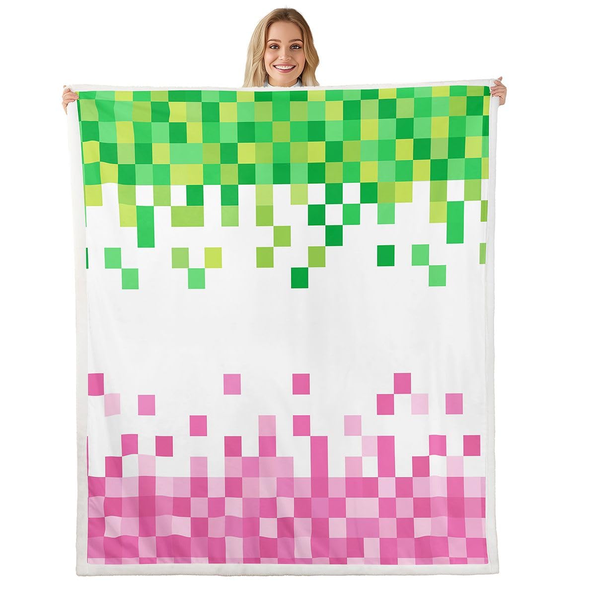 Couverture de lit de style pixelisé Manfei pour cocooning sur canapé et bureau