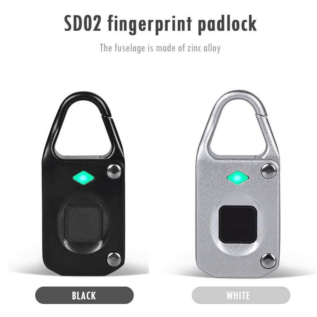 Candado de Huellas Dactilares Cerradura de Seguridad Inteligente sin Llave IP65 Impermeable Antirrobo USB Recargable Adecuado para casillero Escolar, Gimnasio, Puerta, Gabinete, Ma