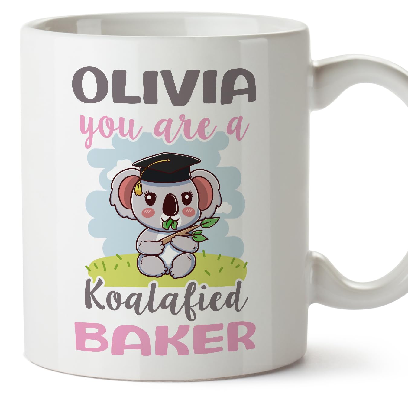 MUGFFINS Personalised Mug for Baker Woman - in English - Custom Koalafied - Funny Custom Gift for Colleagues - Ceramic 11oz Mug โ image 1