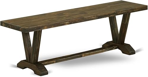 Miniatura 35 de East West Furniture XB027 X-Style - Banco de comedor moderno con asiento de madera, 72 x 15 x 18 pulgadas, multicolor