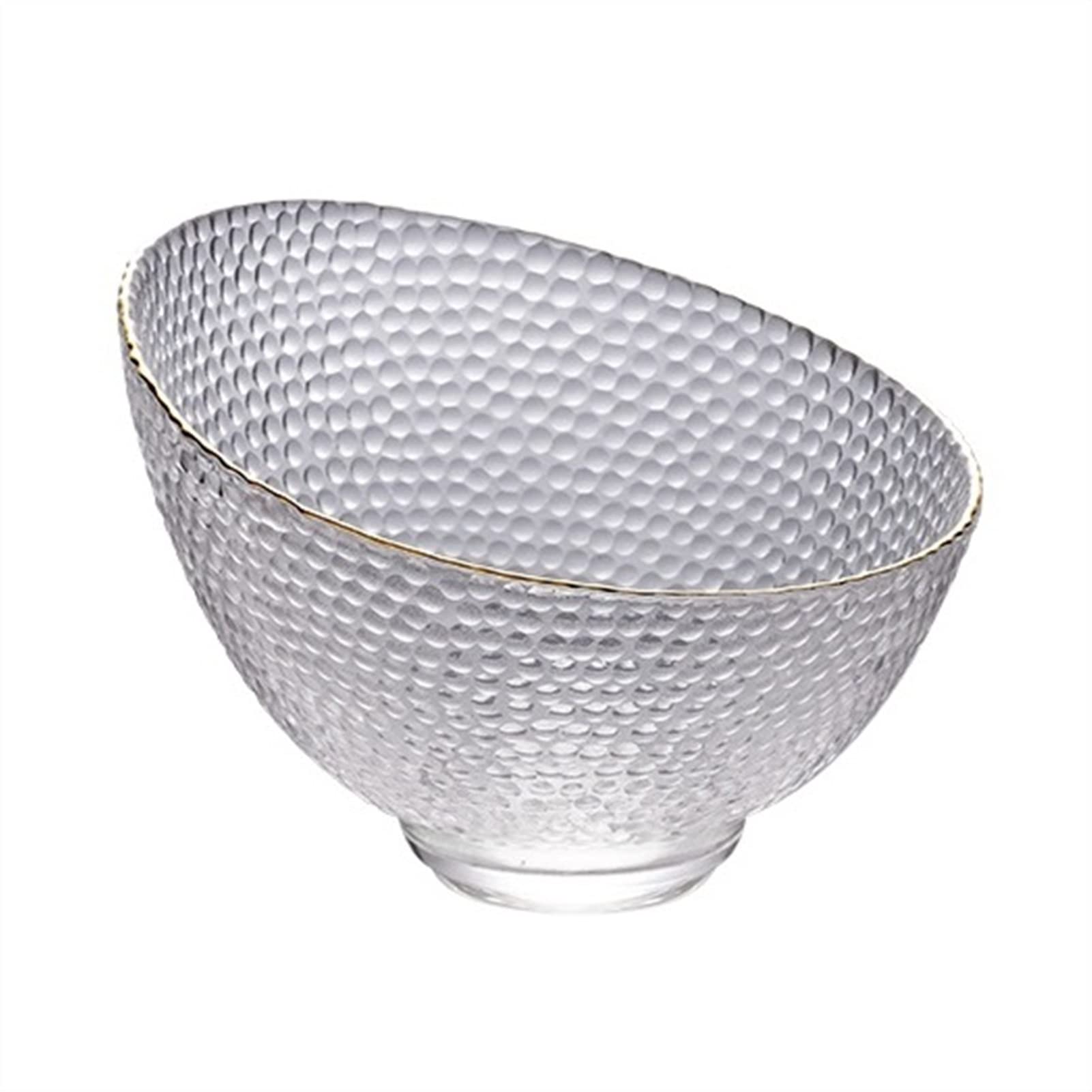Miski sałatkowe Szklana salaterka do użytku domowego Golden Edge Miska deserowa Miska na owoce Ukośny talerz Miska z przezroczystego szkła Zastawa stołowa