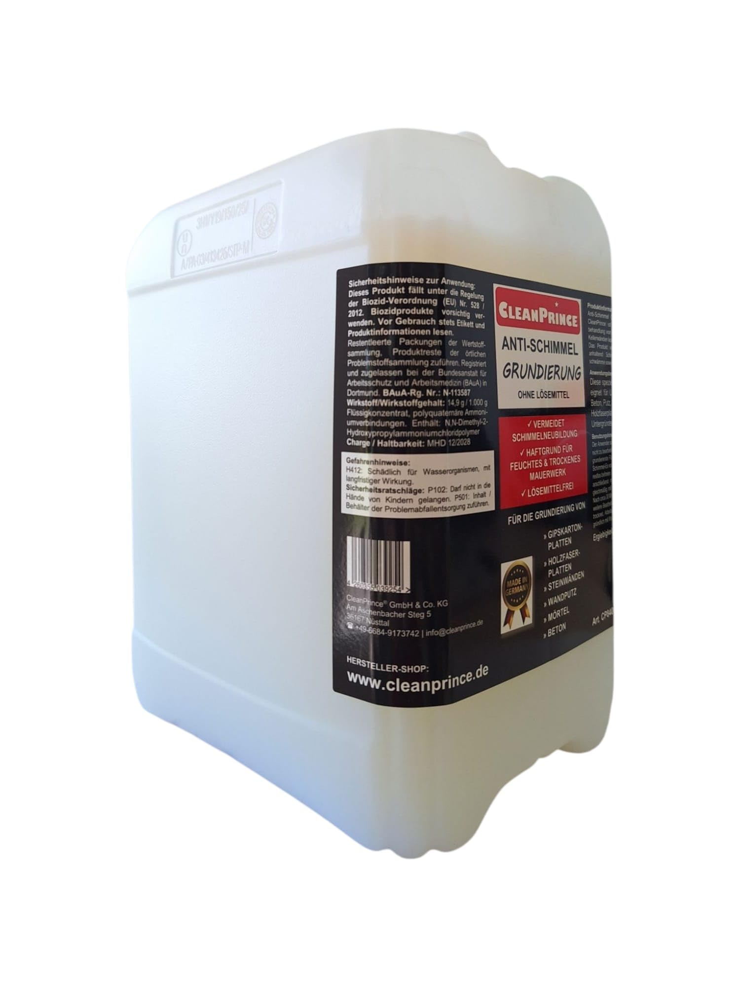 CleanPrince Anti Schimmel Grundierung 5 Liter | Schimmelgrundierung Schimmelschutz Schimmelimprägnierung