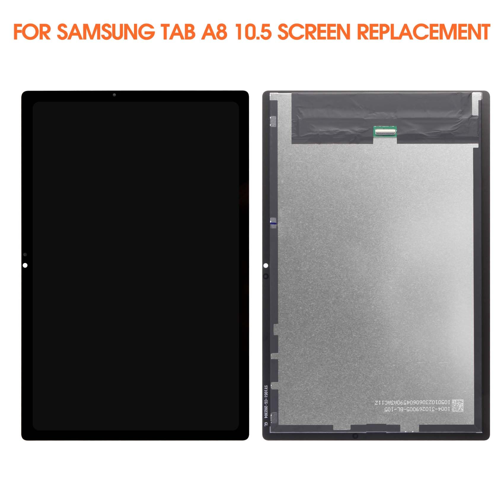 Écran de rechange pour Samsung Galaxy Tab A8 10.5 (2021) X200 Écran tactile LCD SM-X200 SM-X205 Assemblage complet avec outils (Noir)