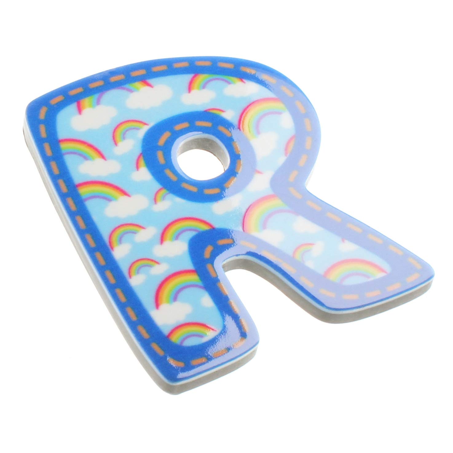 Letter R Initial Monogram Rainbow Pattern Novelty Magnet