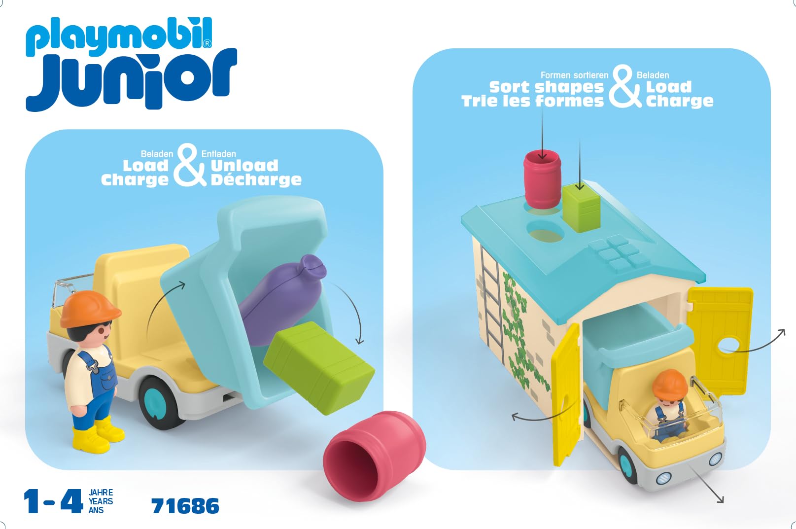 PLAYMOBIL Junior 71686 Ouvrier camion et garage, Disney, Dès 12 mois