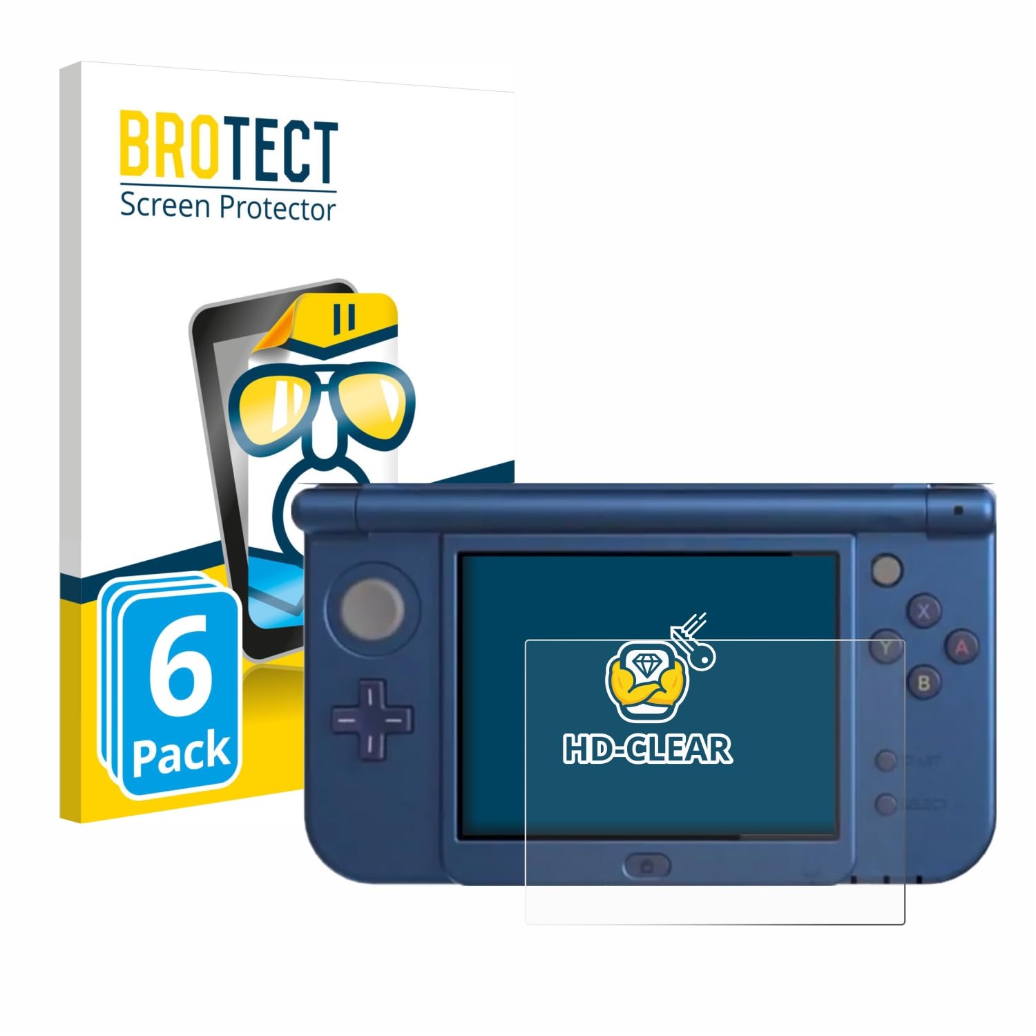 BROTECT Protector Pantalla para Nintendo New 3DS XL (Pantalla inferior) Protector Transparente (6 Unidades) Anti-Huellas