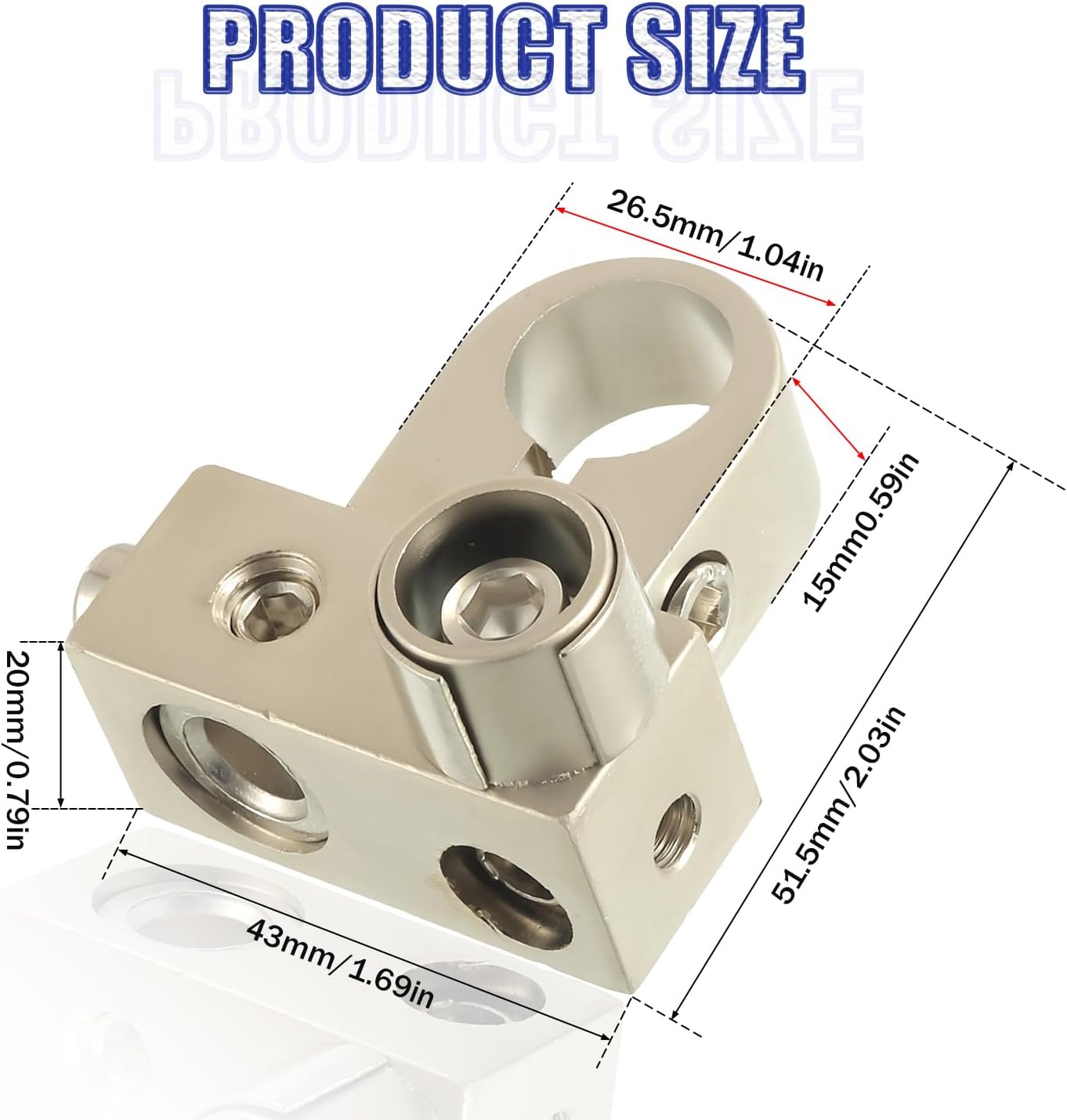 BOJACK BTO Solid Brass Positive Negative Battery Terminals with Adaptor Collars, OEM Post Adapter 0/2/4 Gauge and 4/8 Gauge Outputs, car audio battery terminal extender can Top-Mounted or Side-Mounted