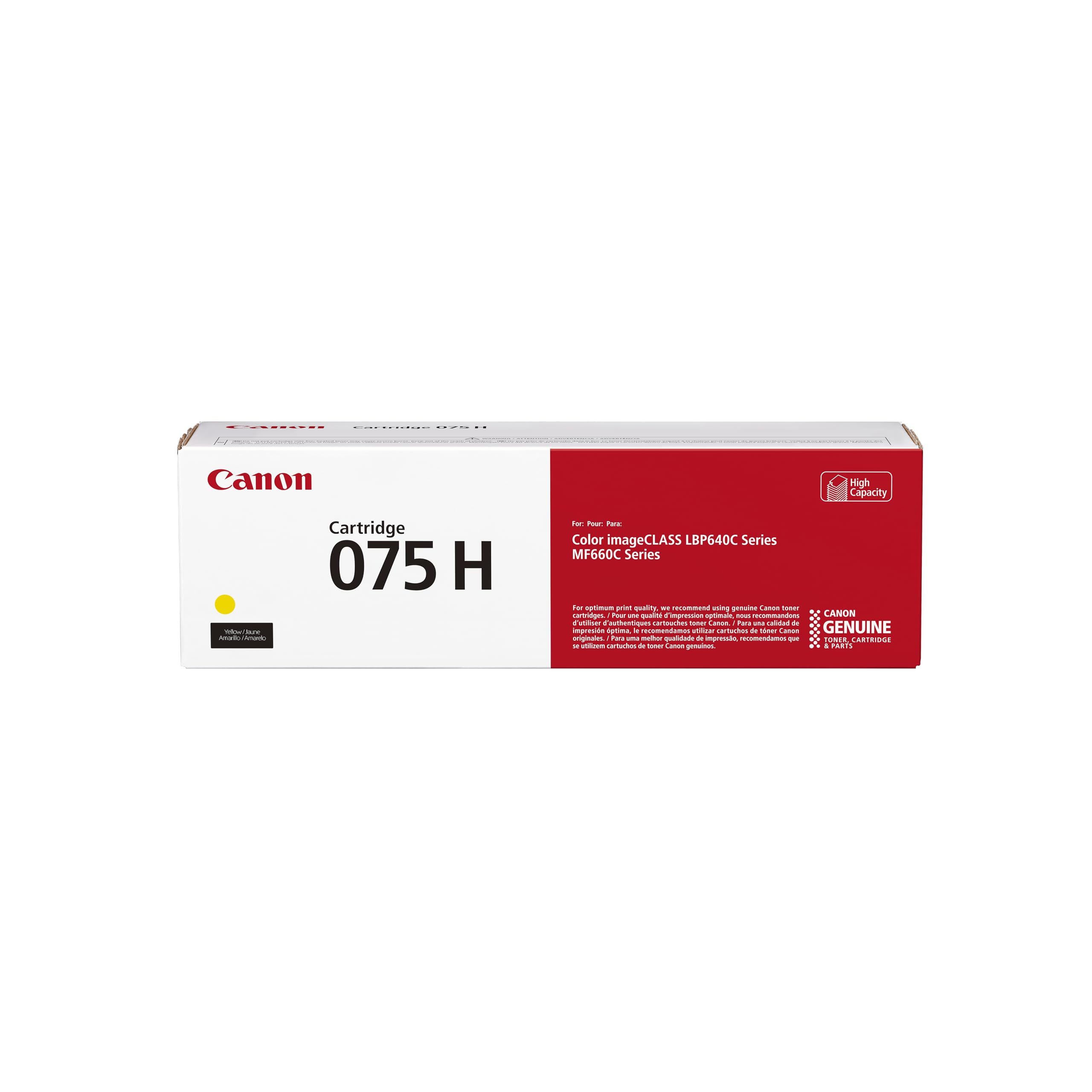 Canon Genuine 075 Yellow High Capacity Toner Cartridge Compatible with MF660 Series and LBP640 Series Laser Printers