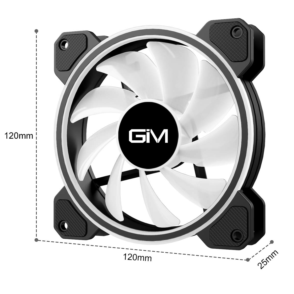 Review Discount GIM KB-24 Pro RGB Case Fans, 3 Pack 120mm Quiet Computer Cooling PC Fans, Music Rhythm 5V ARGB Addressable Motherboard SYNC/RC Controller, Colorful Cooler Speed Adjustable with Fan Control Hub