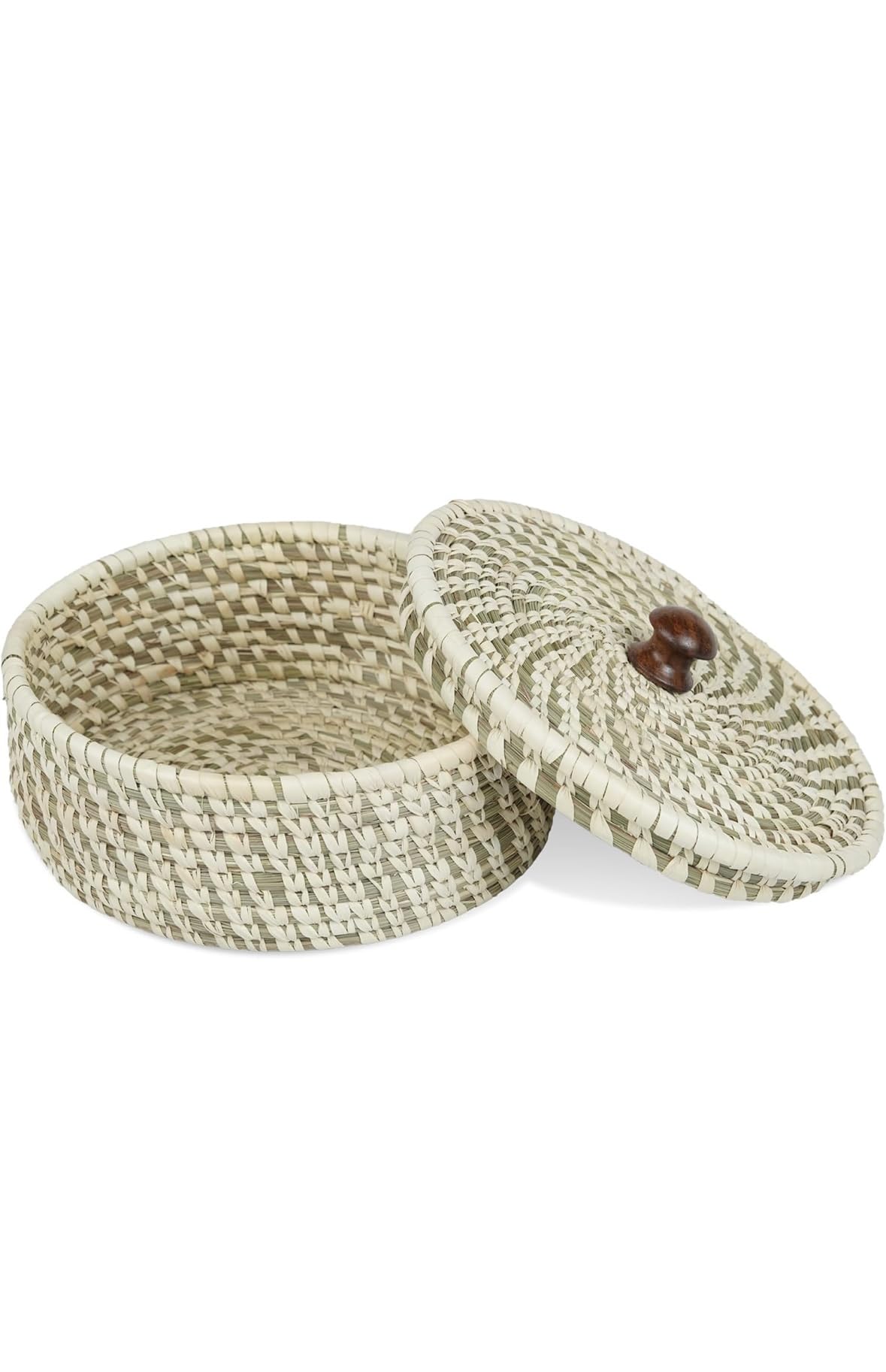Handcrafted Sabai Grass Roti Box with Lid | Eco-Friendly Chapati Storage Basket for Kitchen | Natural Insulated Roti/Chapati Box with Wooden Knob - Keeps Rotis Warm (Natural Beige) 1