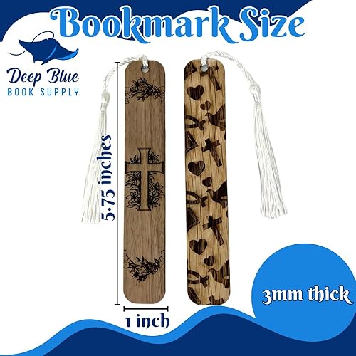 Miniatura 4 de Marcapáginas de madera de alta calidad con borla, roble y nogal, hecho a mano y duradero, regalo perfecto para los amantes de los libros, fabricado