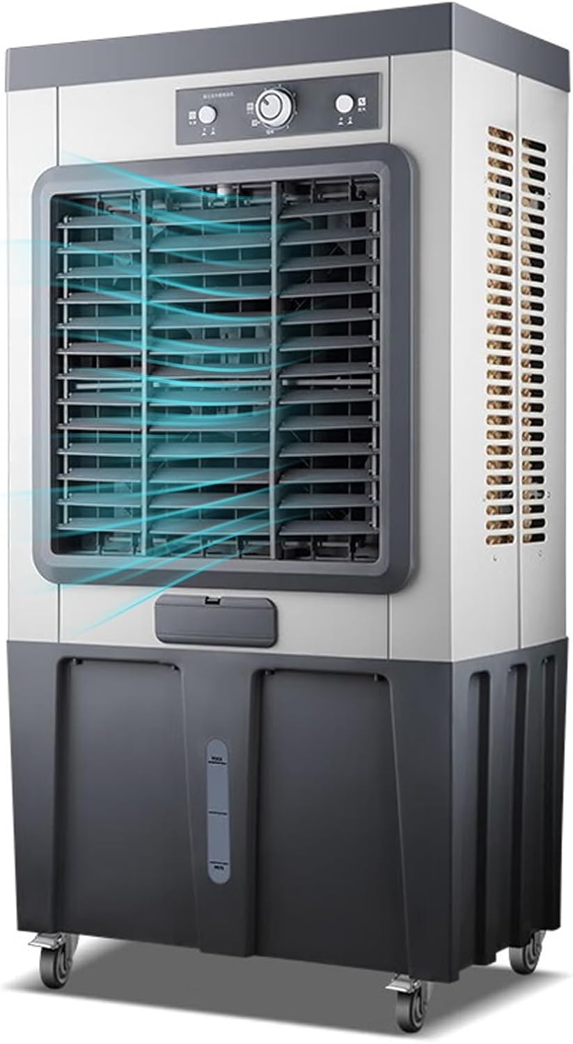 Industrial Evaporative Air Cooler, 20Gal Tank, 3 Speeds, 120° Oscillation, 6500CFM Swamp Cooler W/4 Ice Packs for Garage, Yard, Commercial Use