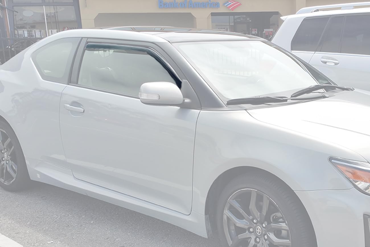 Extreme Online Store Replacement for 2011-Present Scion tC Gen. 2 | EOS in-Channel Style Smoked Tinted JDM Side Window Vent Visors Rain Guard Deflectors