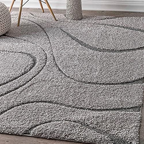 Carpet Hand Woven Modern Shaggy Bed Side Runner with 2Inch Pile Height Grey Color (3 x 2 FEET)-image-19