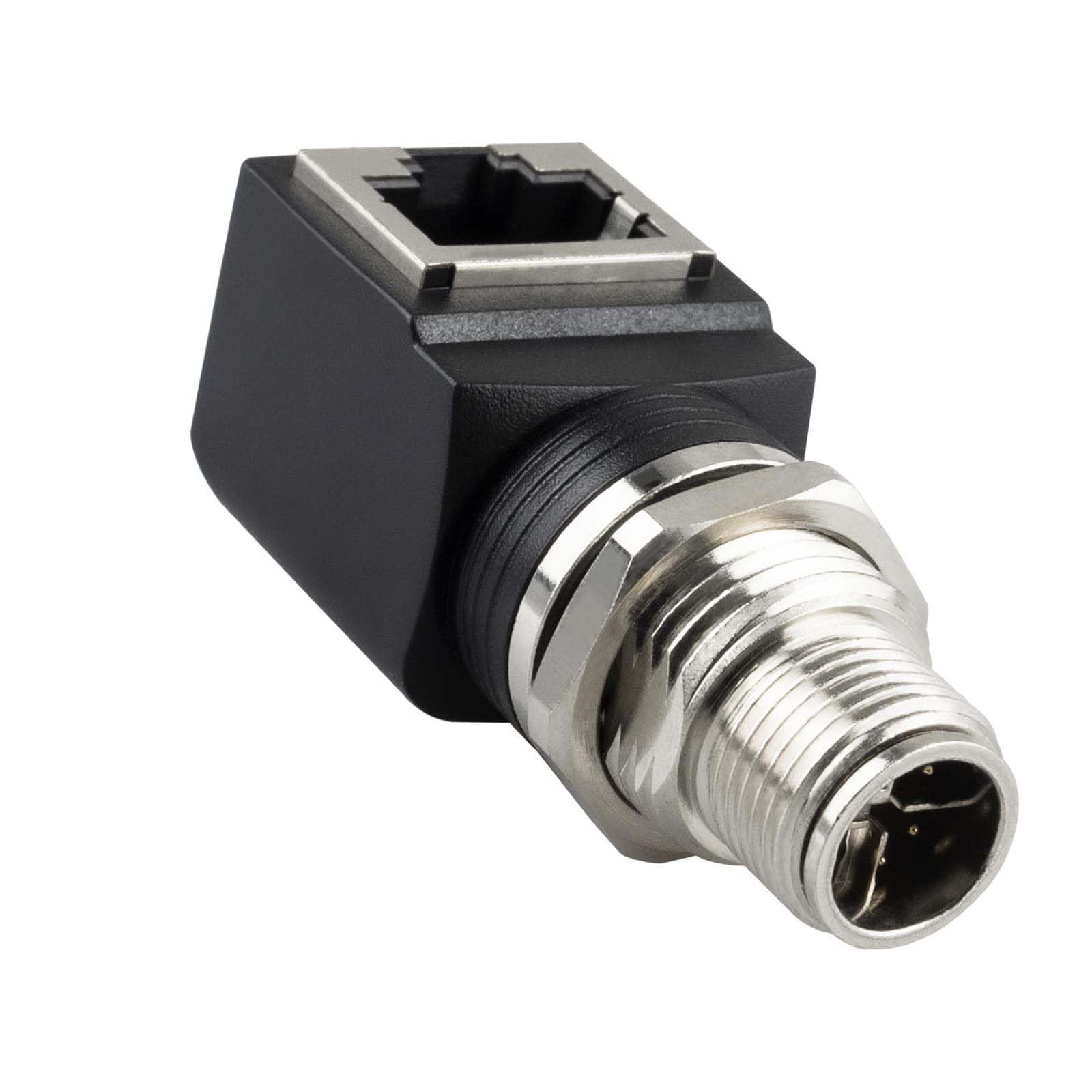 Adaptateur M12 X-Code 8 broches vers RJ45 – IP68 étanche, connecteur Ethernet industriel Cat6, blindé pour Cognex et automatisation