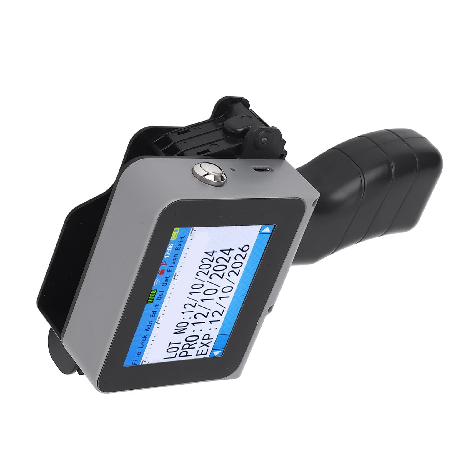 Walfront Handheld-Tintenstrahldruckerpistole, Tragbarer Mini-Tintenstrahldrucker mit HD-LED-Touchscreen für QR-Code- und Barcode-Druck, Ideal für die Verwendung von Text und Etiketten